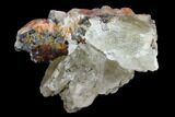 Huge Cerussite Crystal on Orange Bladed Barite - Morocco #127374-1
